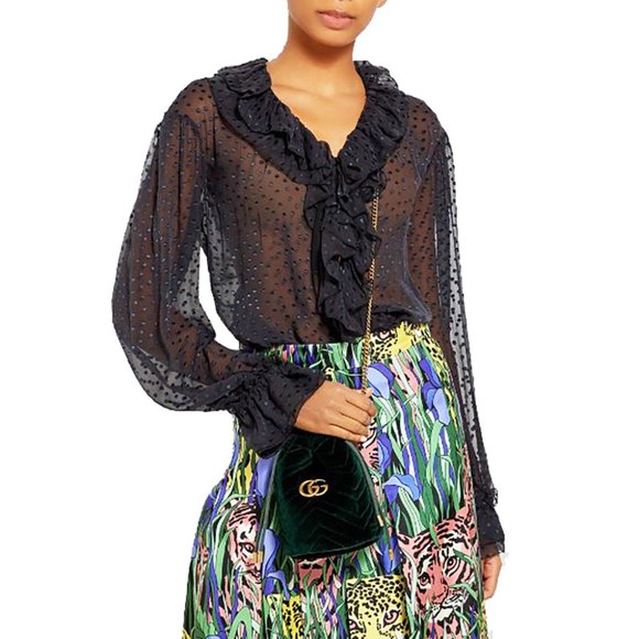 Gucci GG Marmont Matelassé Velvet Mini Bucket Bag - Picture 10 of 10